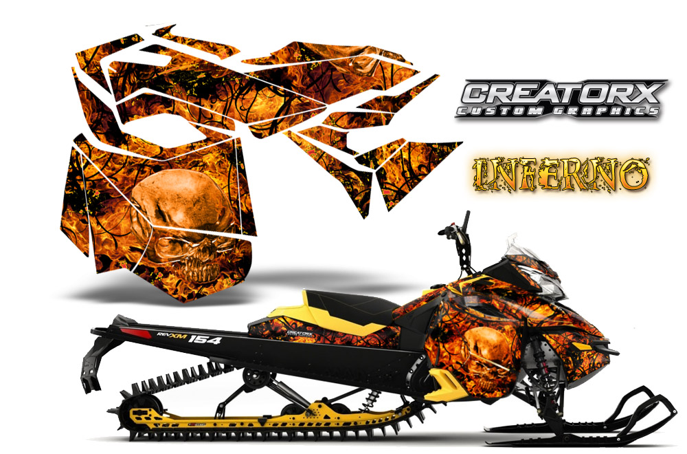 Skidoo Rev XM Graphics Kit Inferno Orange YB